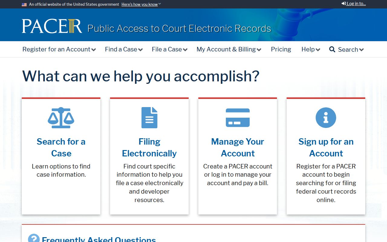 PACER federal court record lookup for Corinth