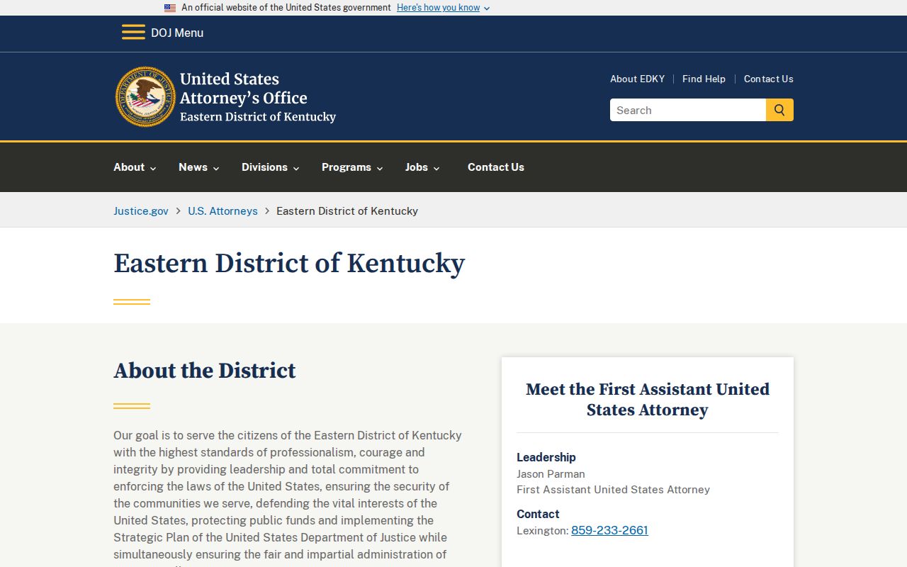United States Attorney federal criminal cases affecting Corinth