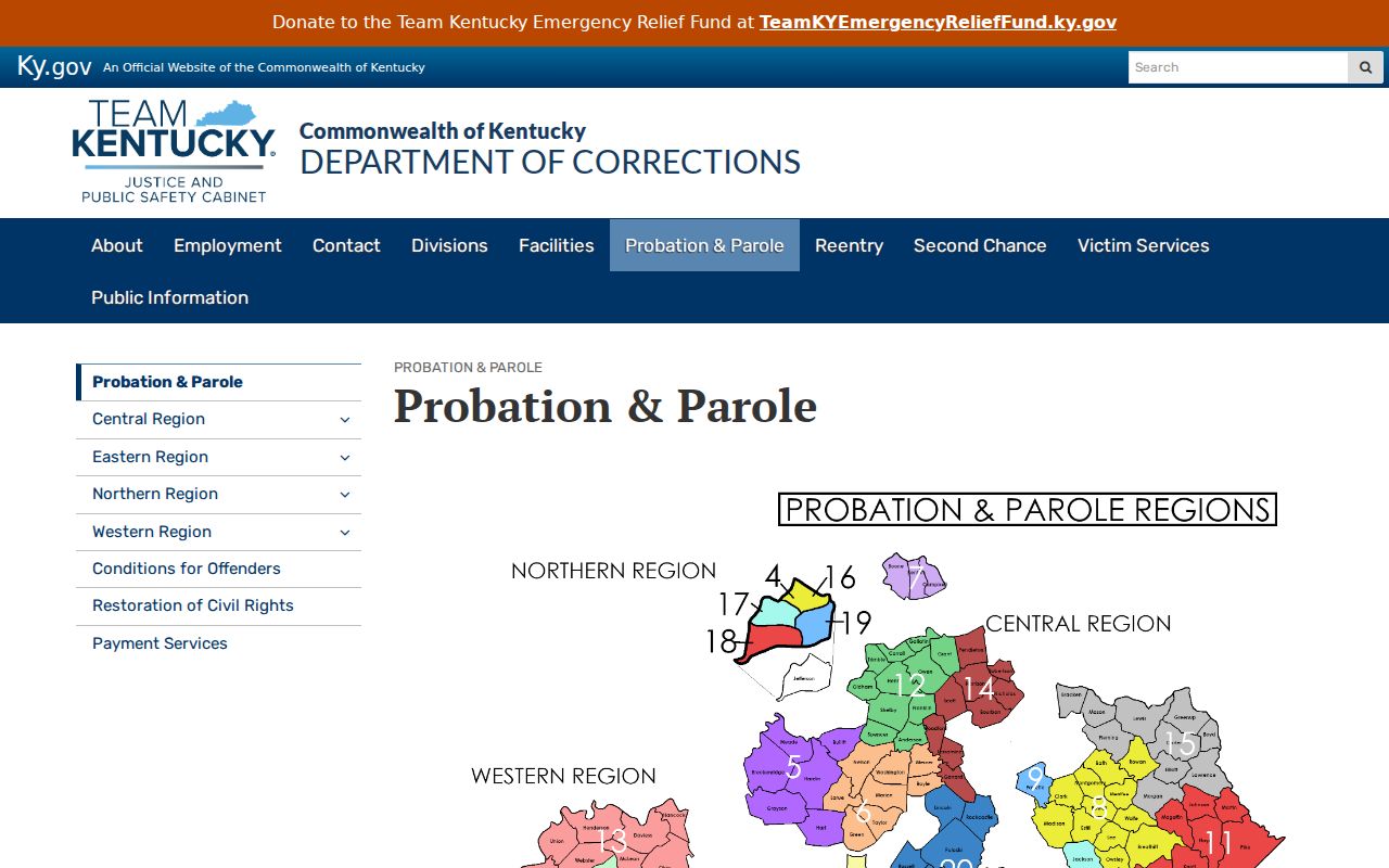 Grant County sex offender lookup context from Kentucky probation and parole information