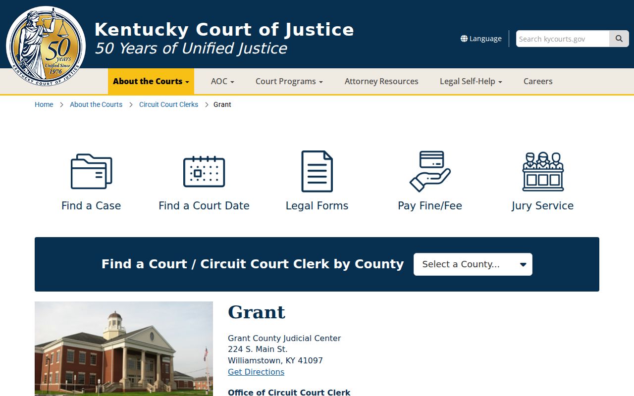 Grant County criminal court records Judicial Center